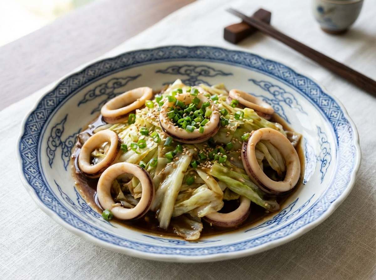 イカとキャベツのオイスターソース漬け