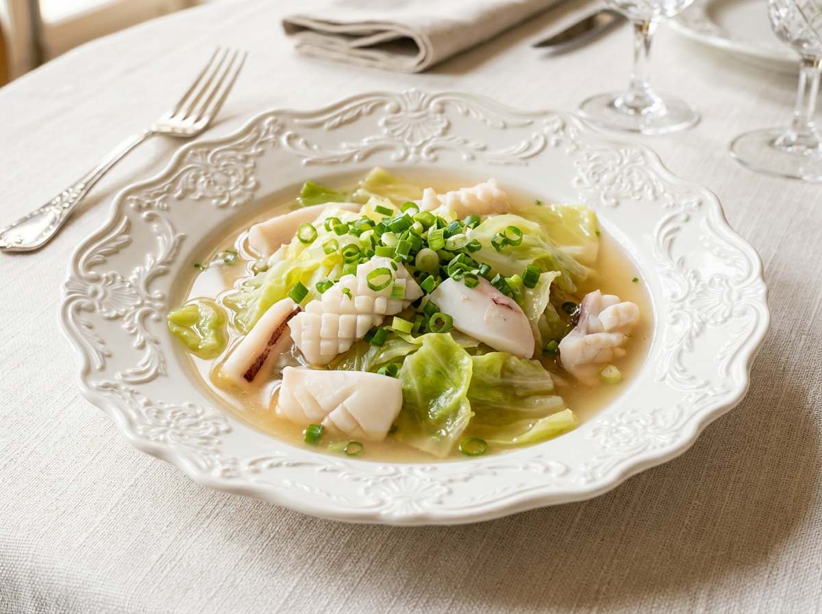 イカとキャベツの甘酢節約スープ