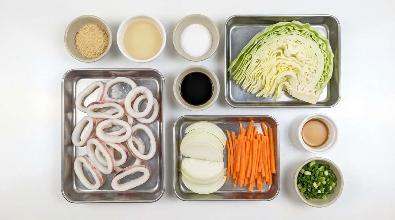 イカとキャベツの甘酢節約スープ（材料）