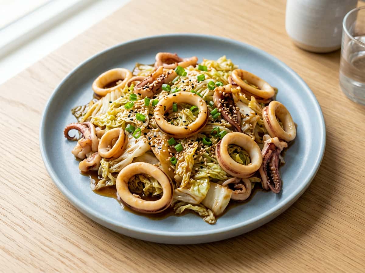 イカとキャベツの焼肉のタレ和え