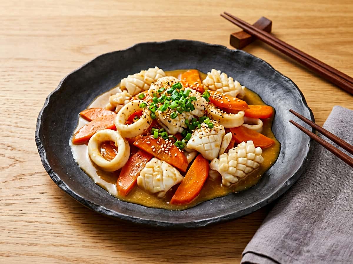 イカとにんじんの味噌煮（節約版）