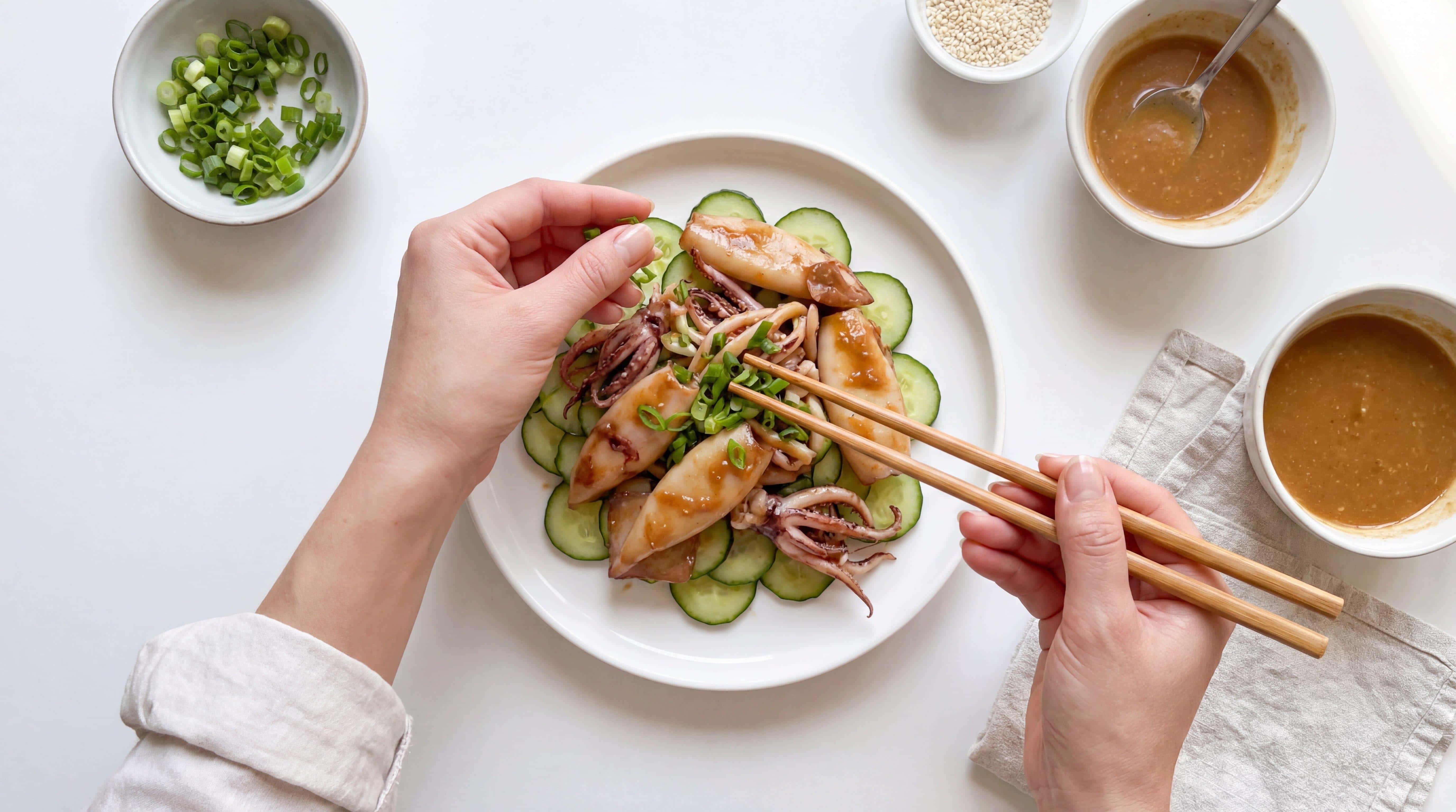 イカときゅうりのさっぱり味噌和え（完成イメージ）