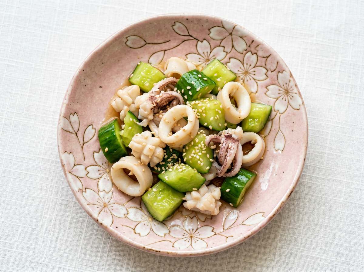 イカときゅうりの甘酢炒め