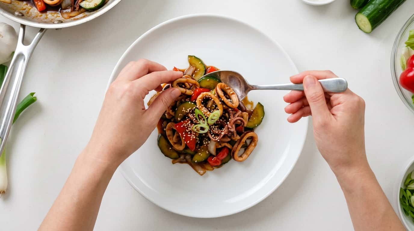 イカときゅうりの甘酢炒め（完成イメージ）