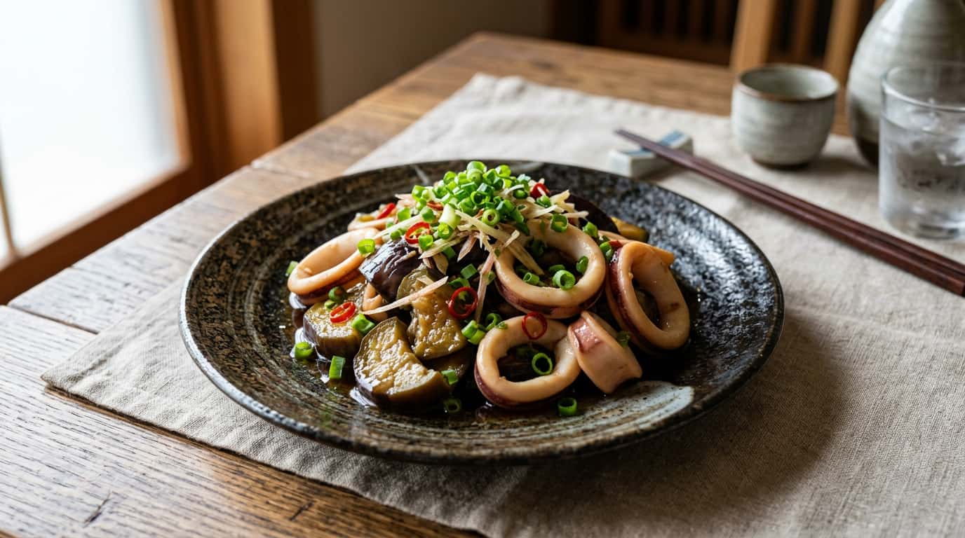 イカとなすのポン酢蒸し（完成イメージ）
