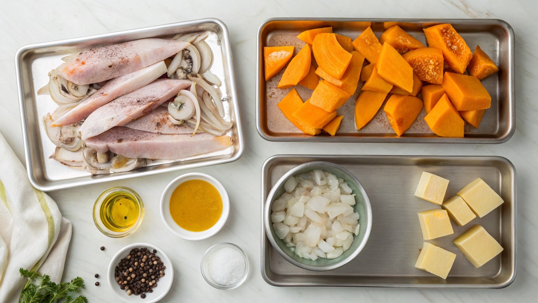 イカとかぼちゃの塩こしょう炒め（材料）