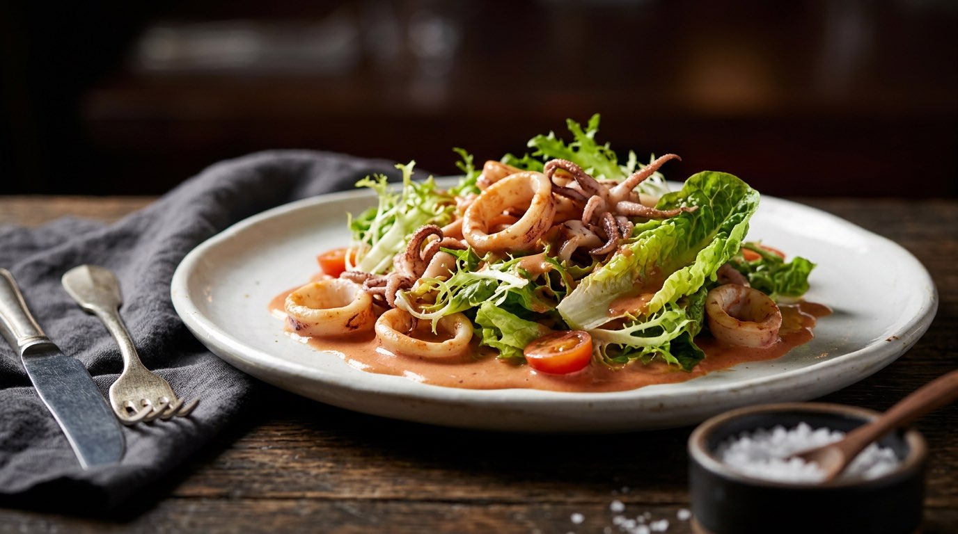 イカとレタスのトマトクリームあえ（完成イメージ）