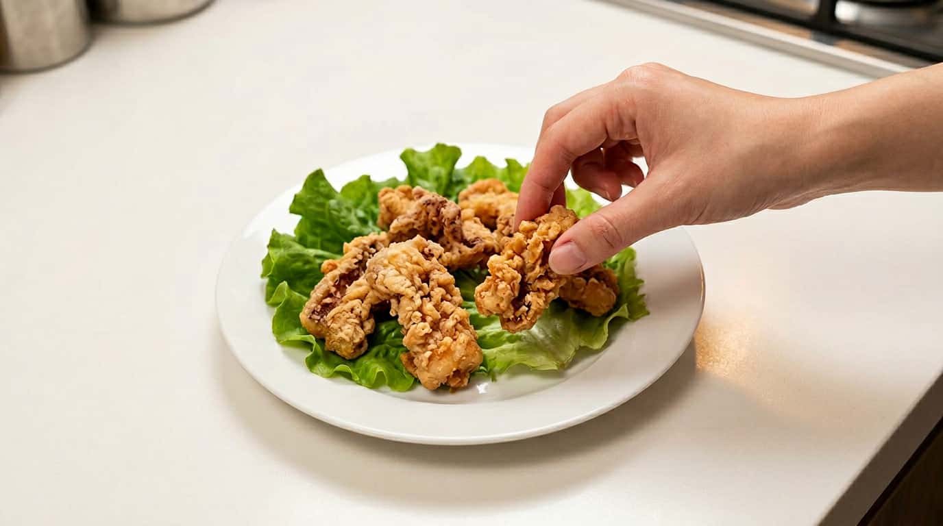 イカとレタスの醤油竜田揚げ〜糖質オフ仕立て〜（完成イメージ）