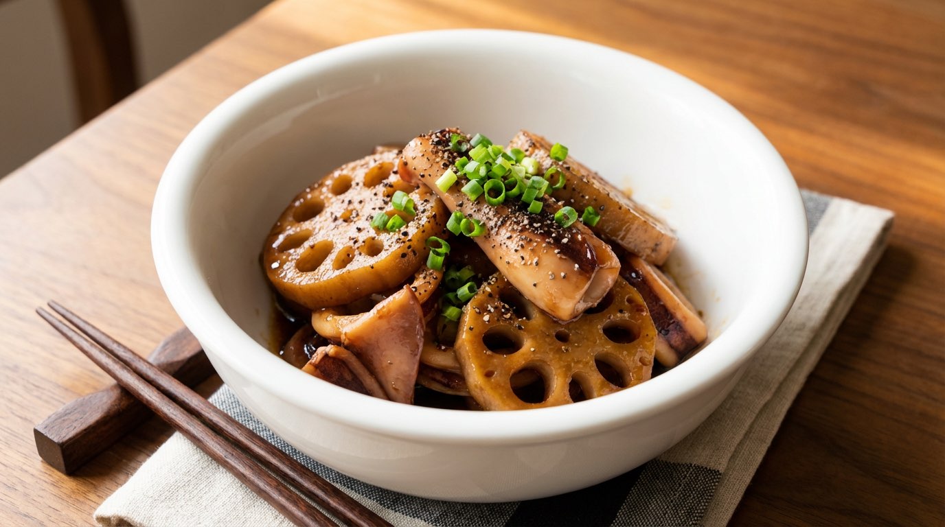 イカとれんこんのバター醤油ガッツリ煮（完成イメージ）