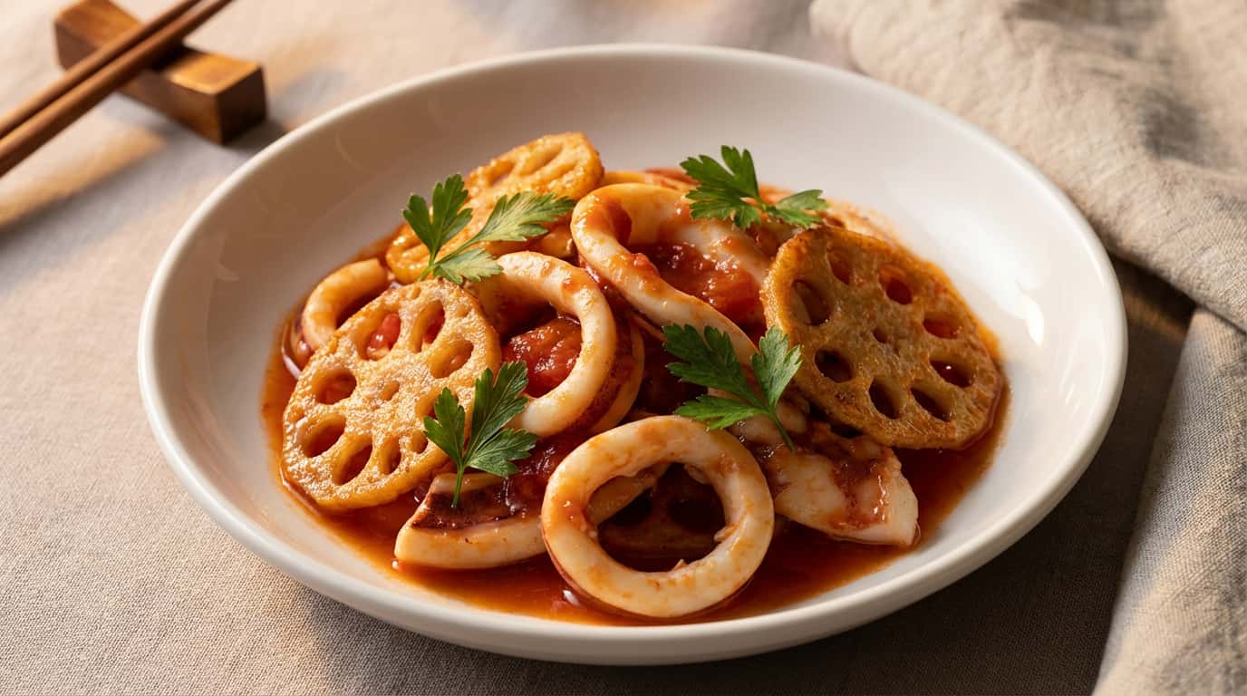 イカとれんこんのさっぱりトマト漬け（完成イメージ）