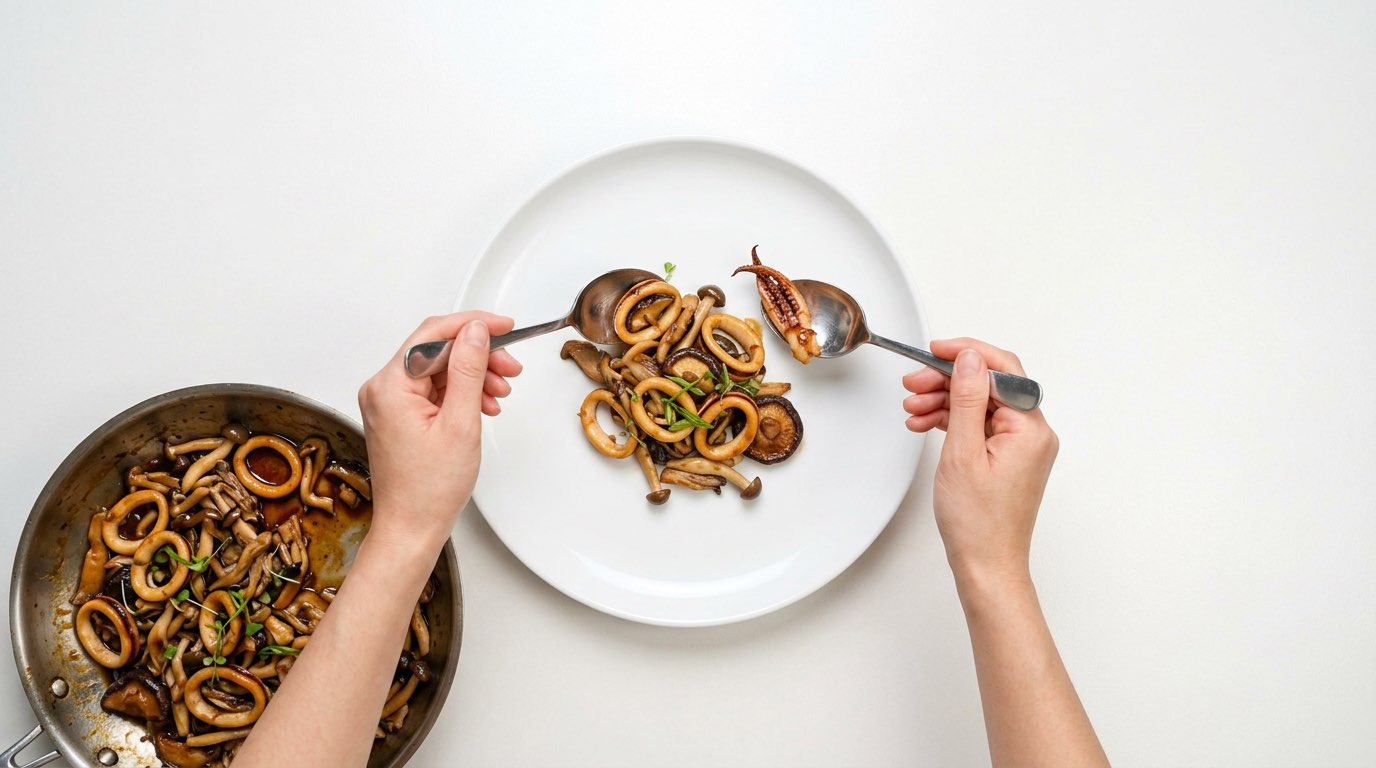 イカときのこのコンソメ炒め（完成イメージ）