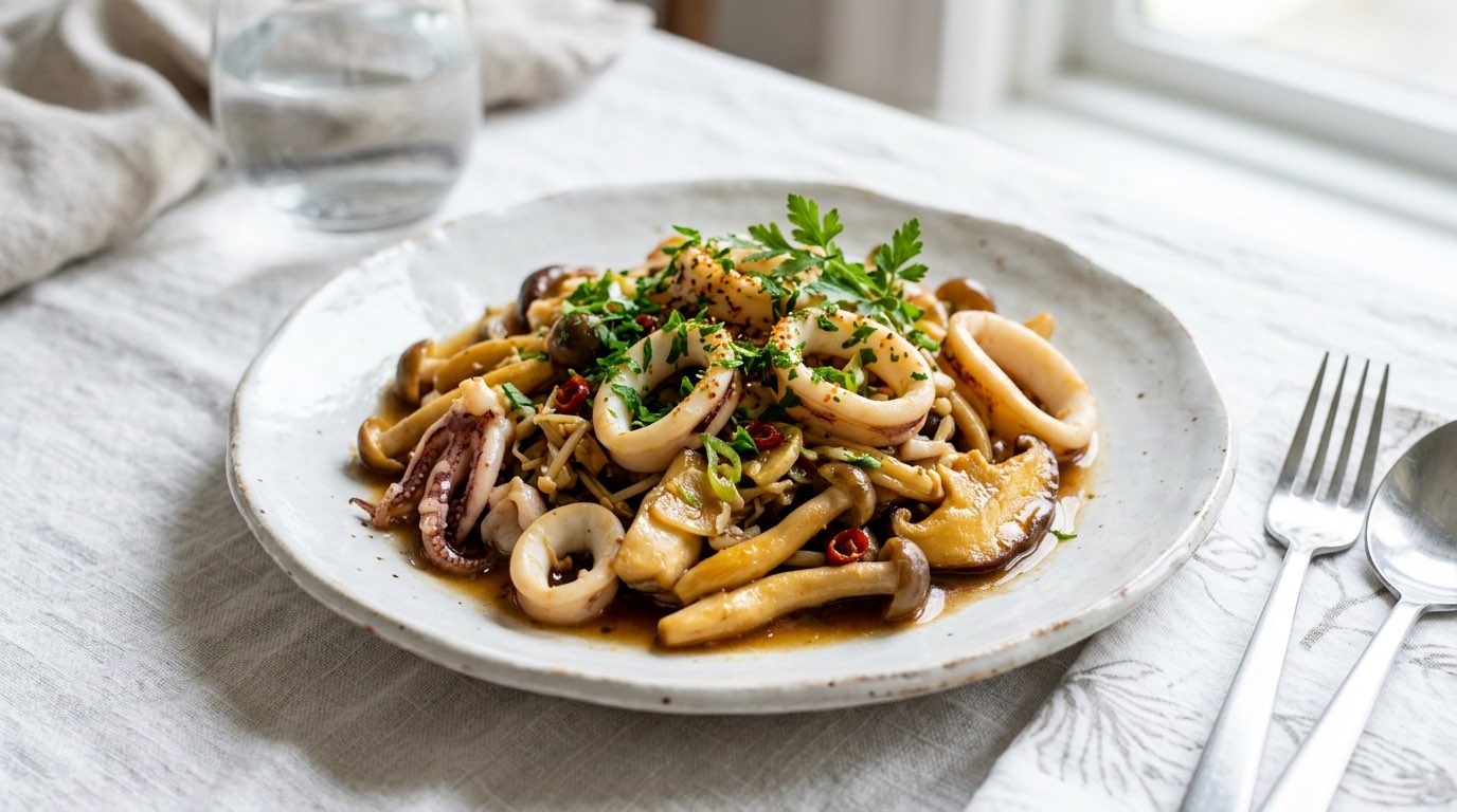 イカときのこのコンソメ炒め（完成イメージ）