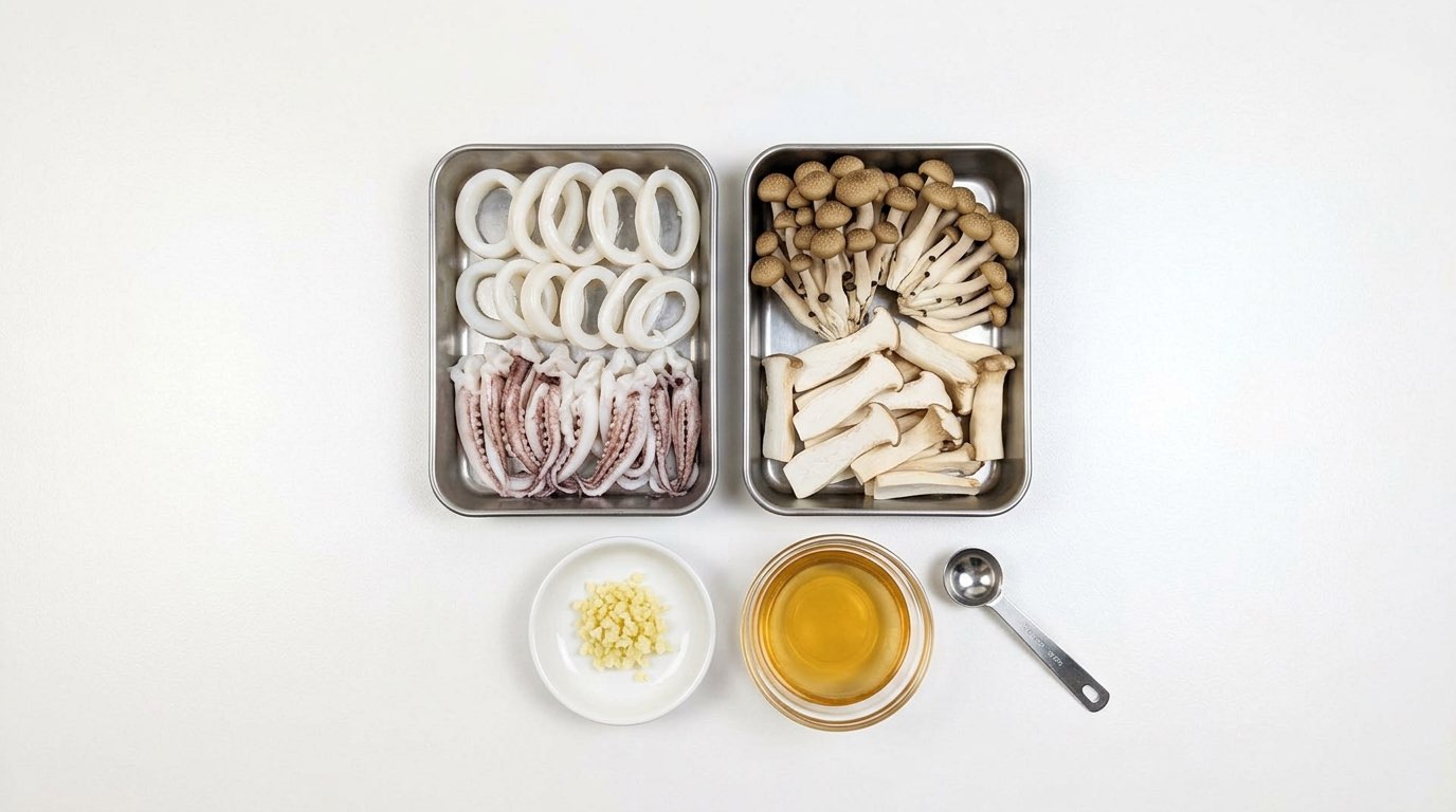 イカときのこのコンソメ炒め（材料）