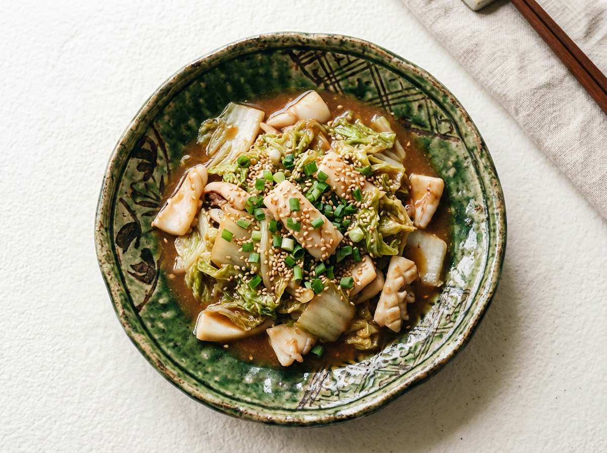 イカと白菜の味噌バター炒め（お弁当向き）