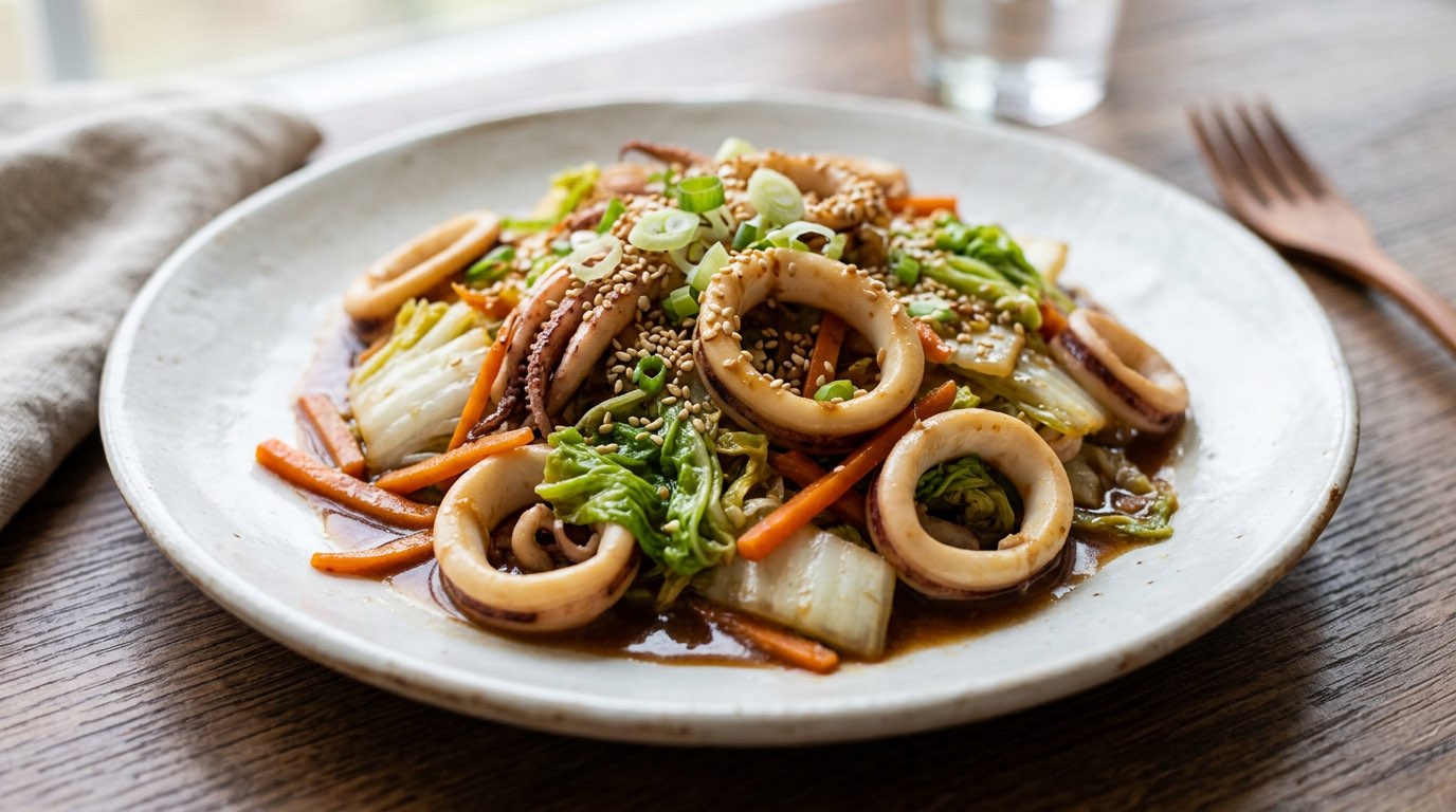 イカと白菜の味噌バター炒め（お弁当向き）