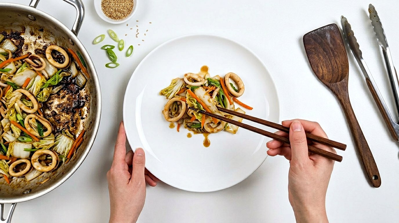 イカと白菜の味噌バター炒め（お弁当向き）（完成イメージ）