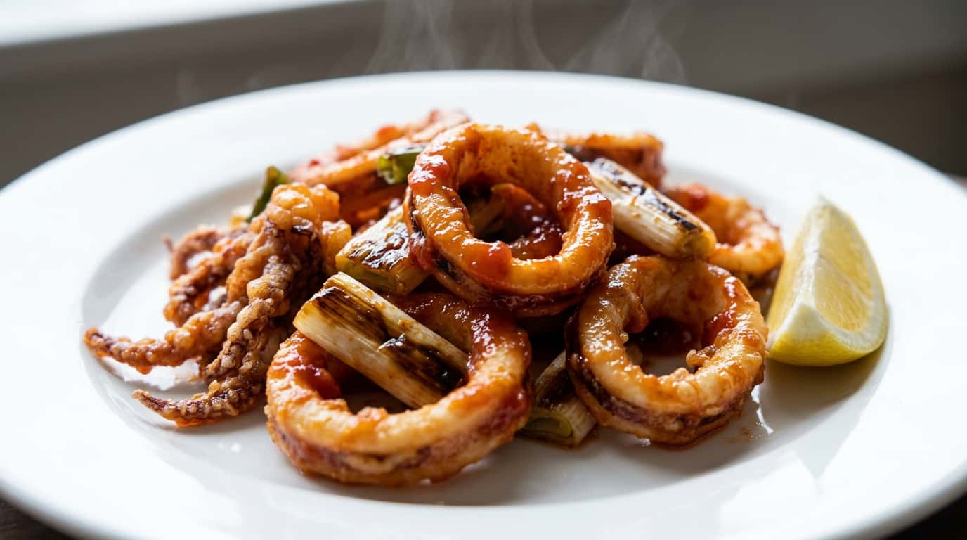 イカと長ねぎの節約トマト揚げ（完成イメージ）