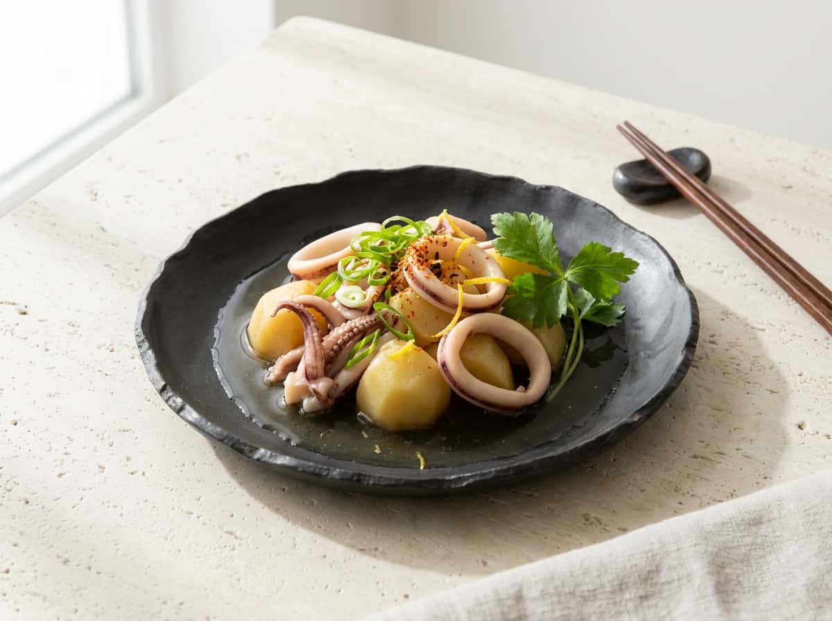 イカとじゃがいもの白だし煮（お弁当向き）