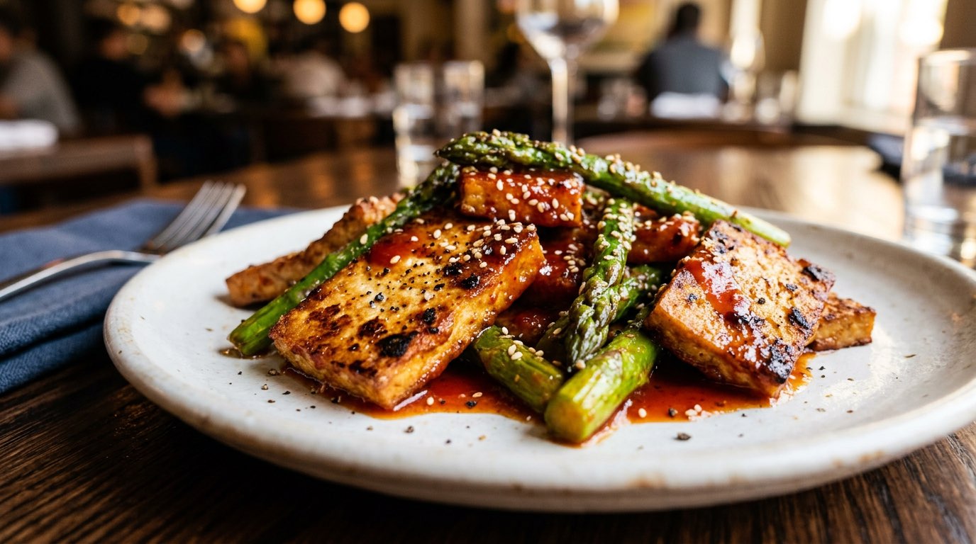 豆腐とアスパラのガッツリケチャップ焼き（完成イメージ）