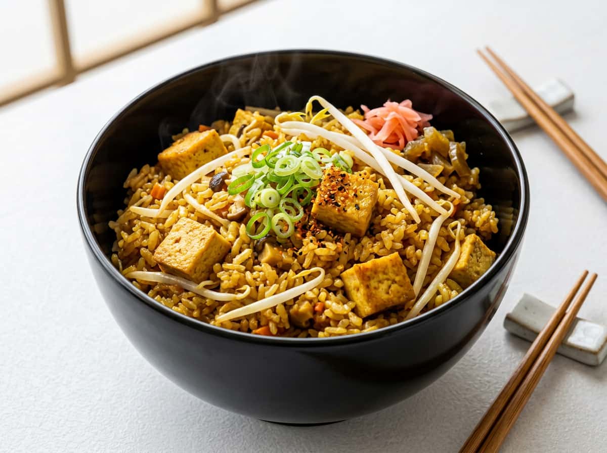 豆腐ともやしのカレー炊き込みご飯