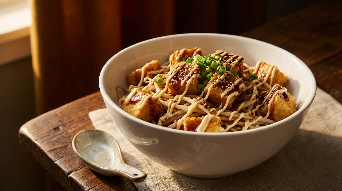 豆腐ともやしの焼肉タレ丼（完成イメージ）