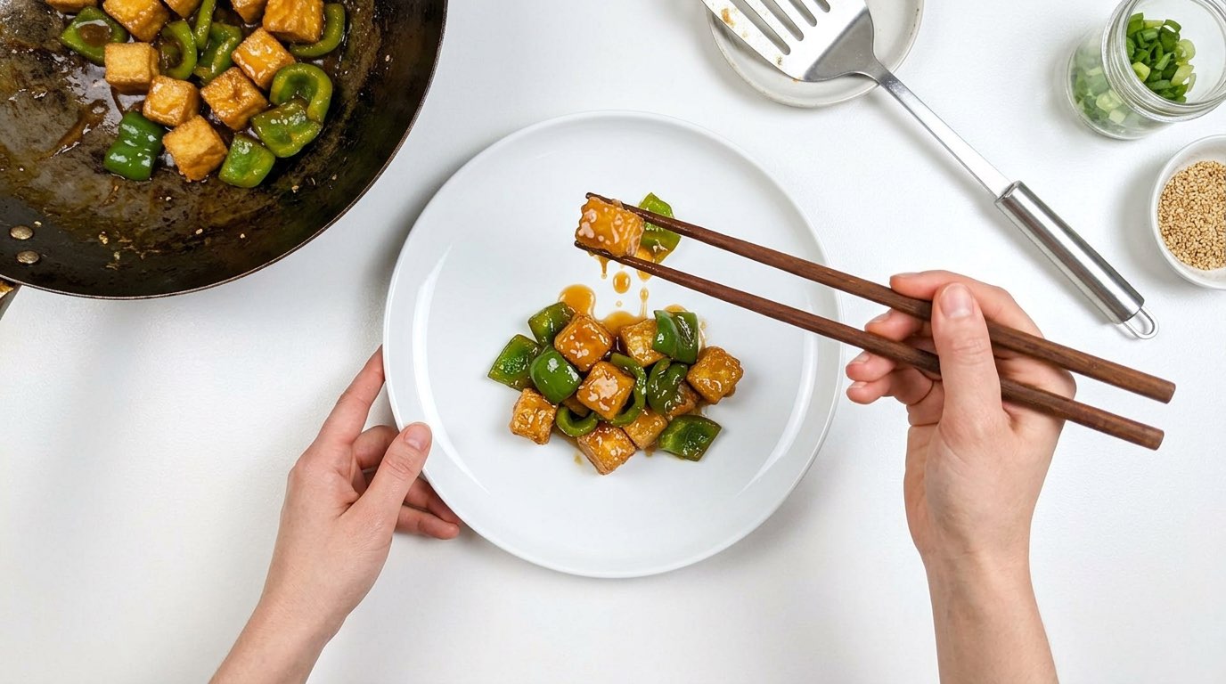 豆腐とピーマンの甘酢から揚げ（完成イメージ）