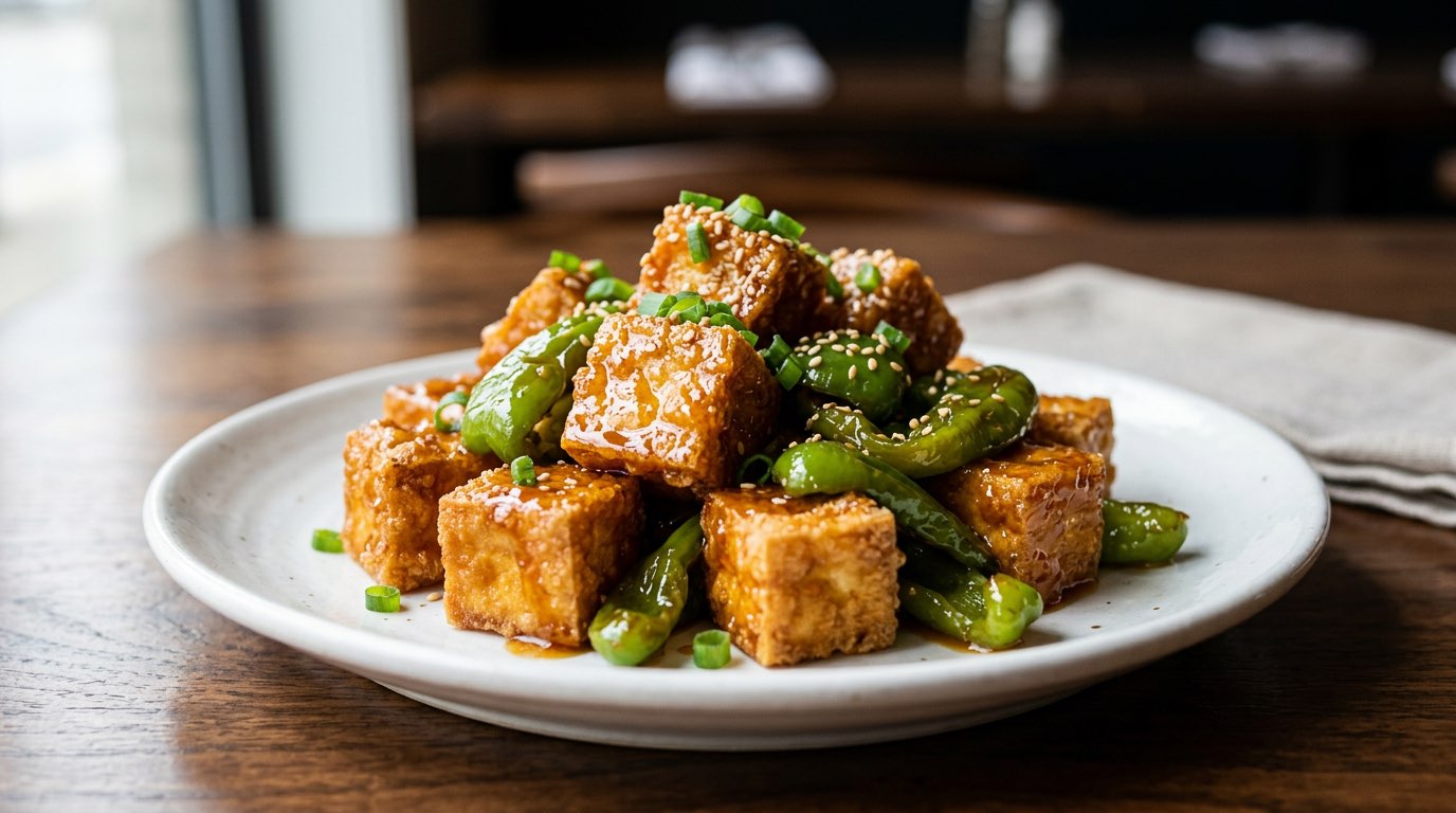豆腐とピーマンの甘酢から揚げ（完成イメージ）