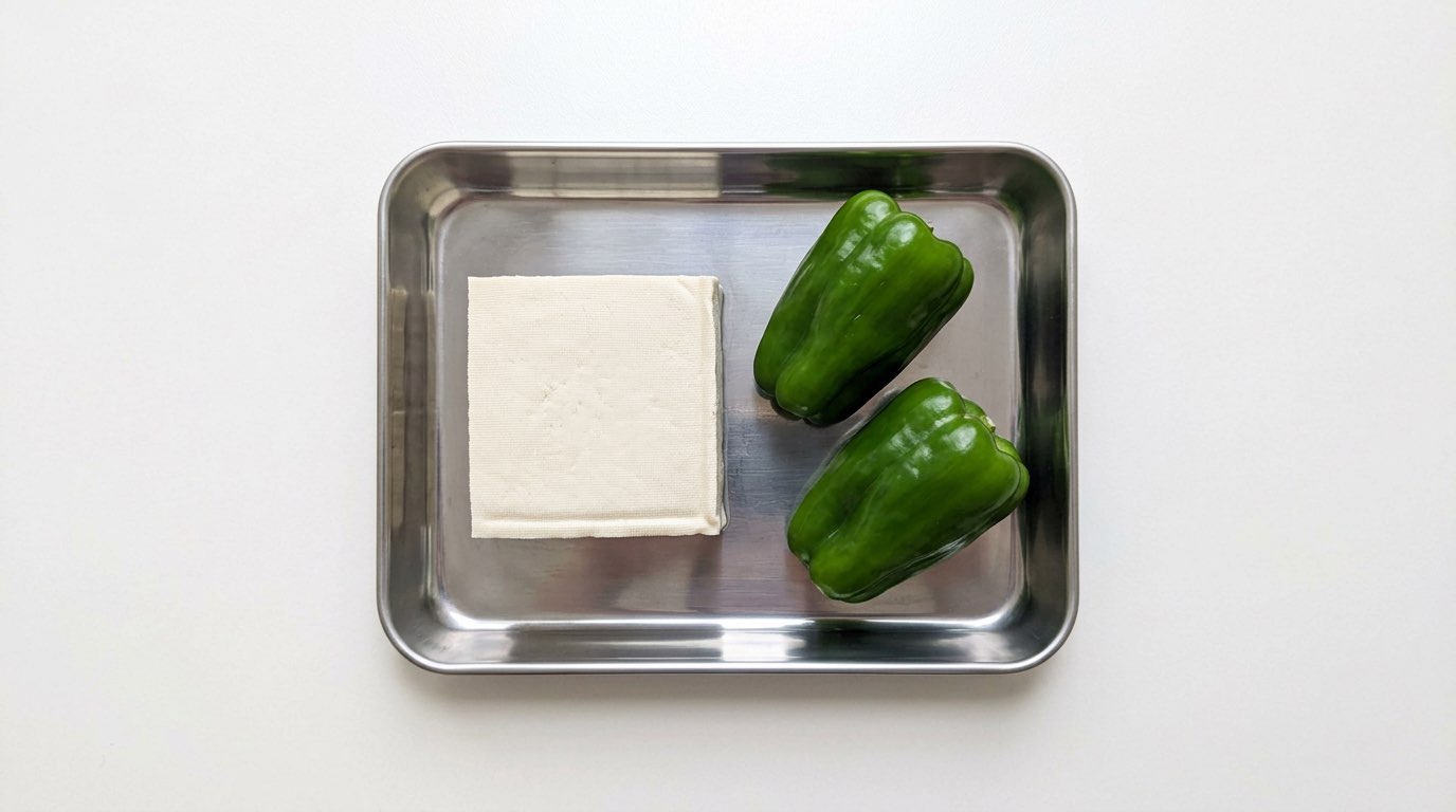 豆腐とピーマンの甘酢から揚げ（材料）