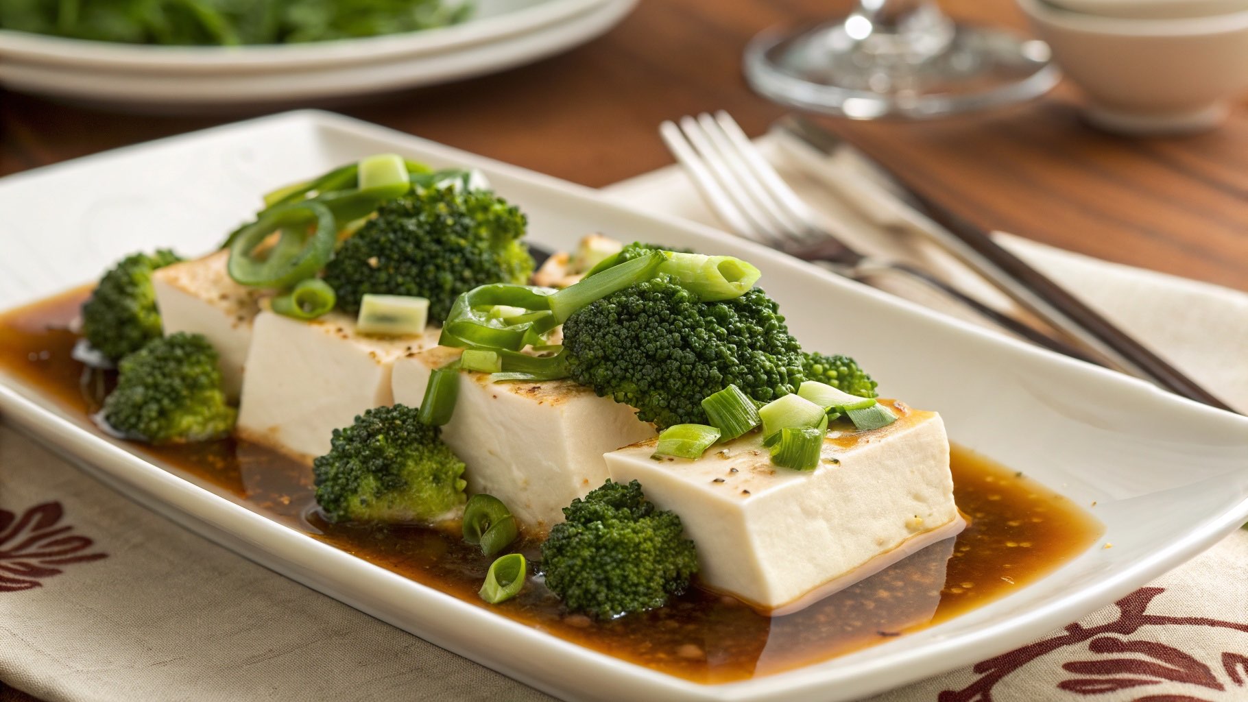 豆腐とブロッコリーの白だしレンジ蒸し（完成イメージ）