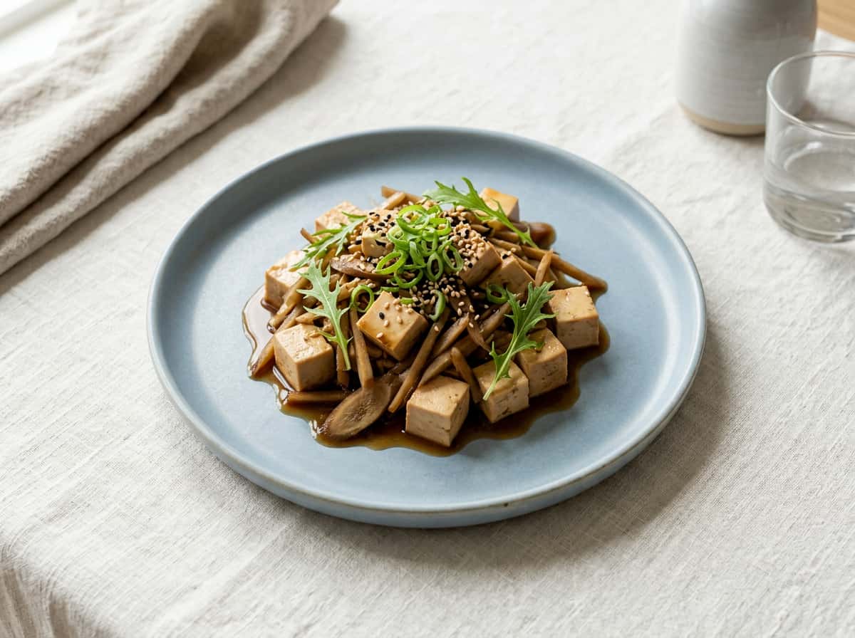 豆腐とごぼうのポン酢漬け（ごま油ニンニク）