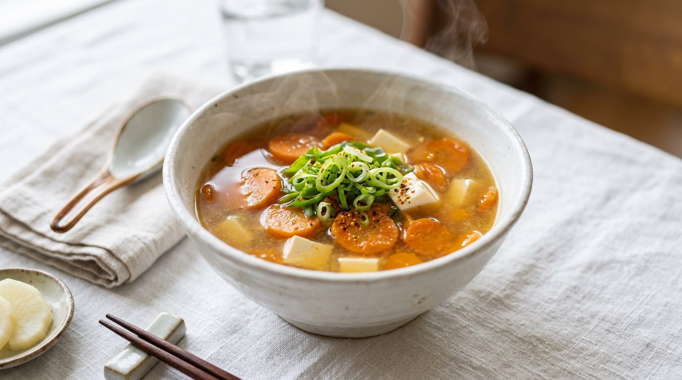 にんじんめんつゆ豆腐スープ（作り置き）