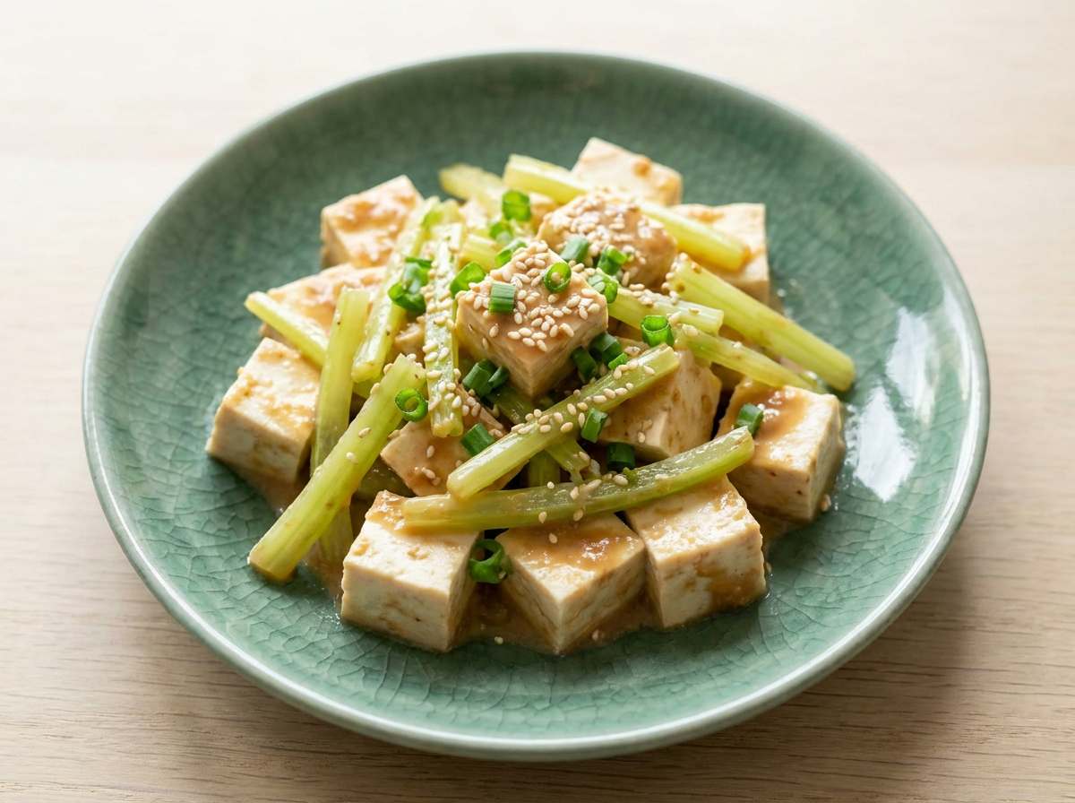 豆腐とセロリのピリ辛味噌漬け