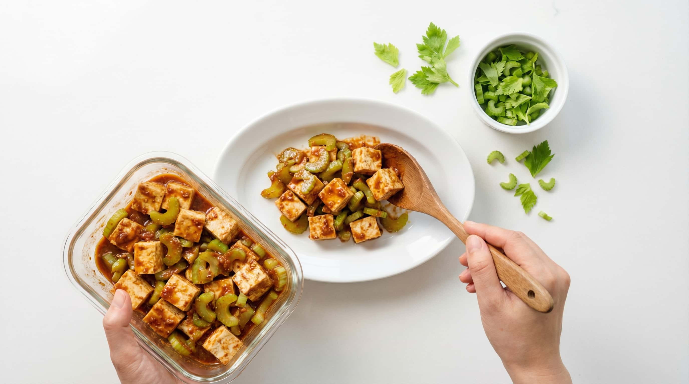 豆腐とセロリのピリ辛味噌漬け（完成イメージ）