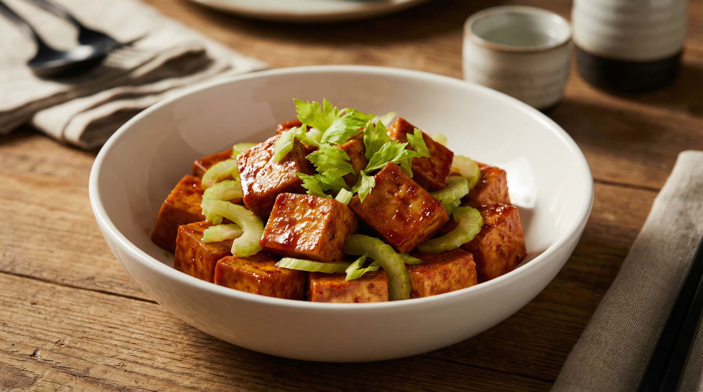 豆腐とセロリのピリ辛味噌漬け（完成イメージ）