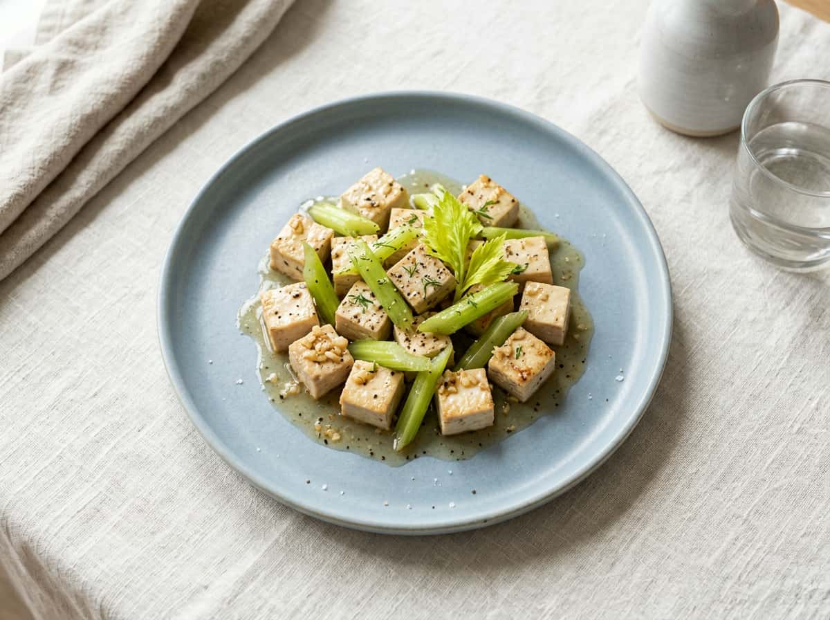 豆腐とセロリの塩こしょうオイル漬け（おつまみ）