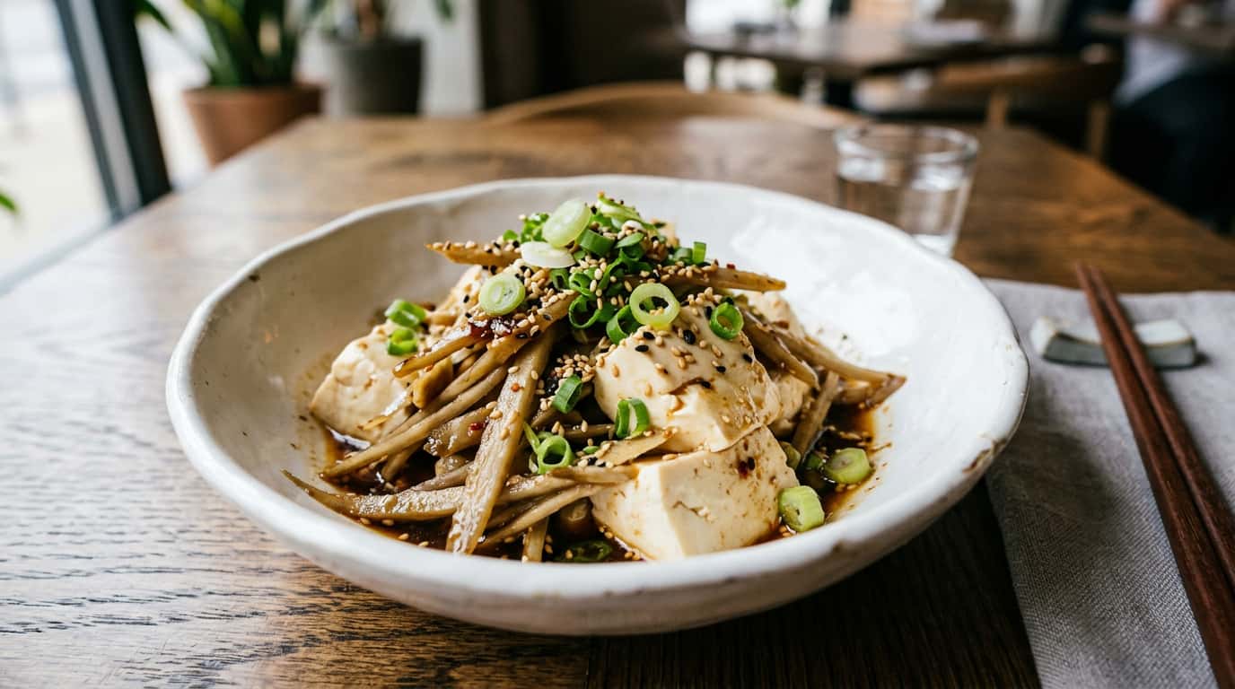 豆腐とごぼうのごま油和え（レンジで）（完成イメージ）