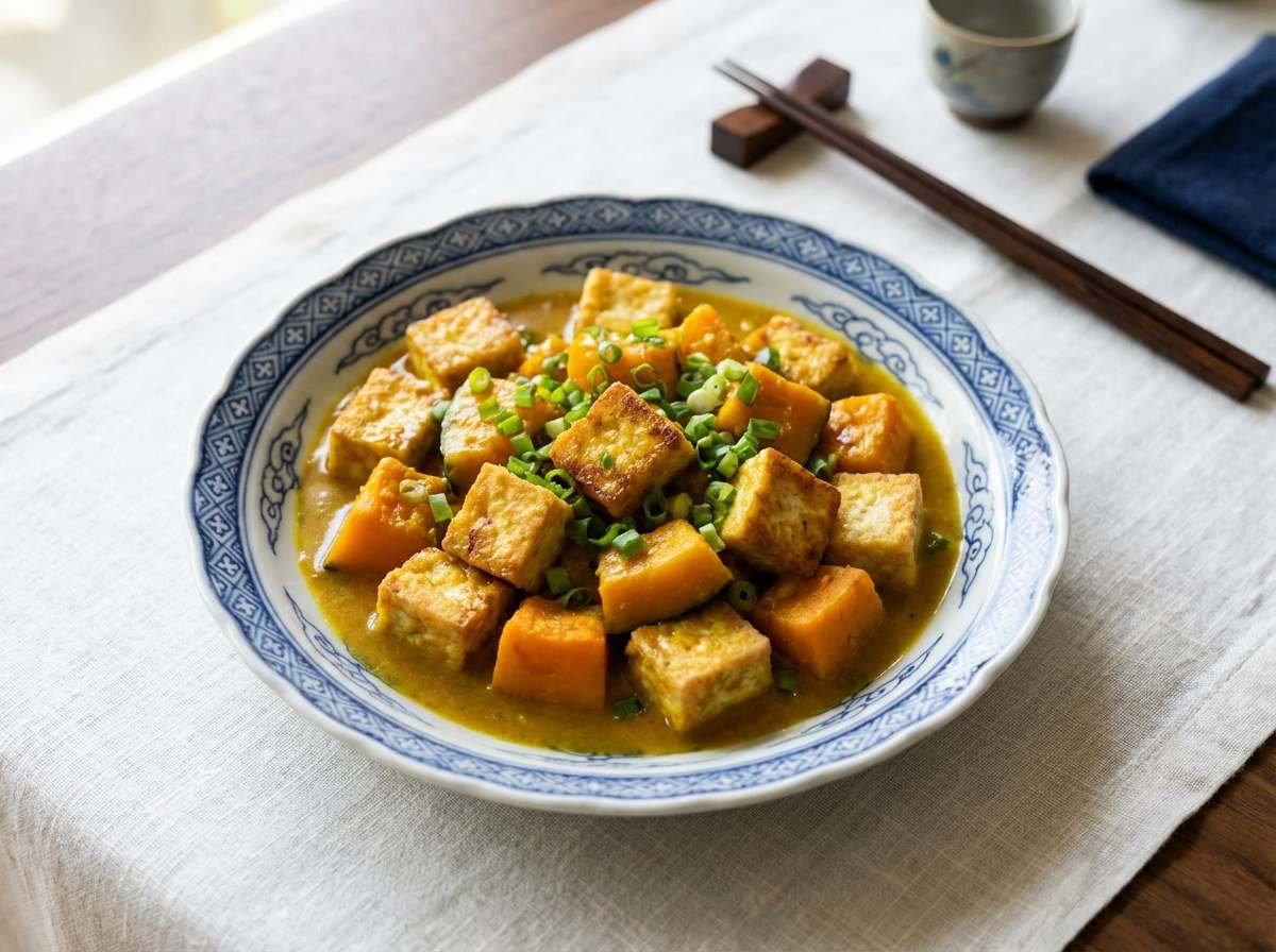 節約豆腐とかぼちゃのカレー焼き