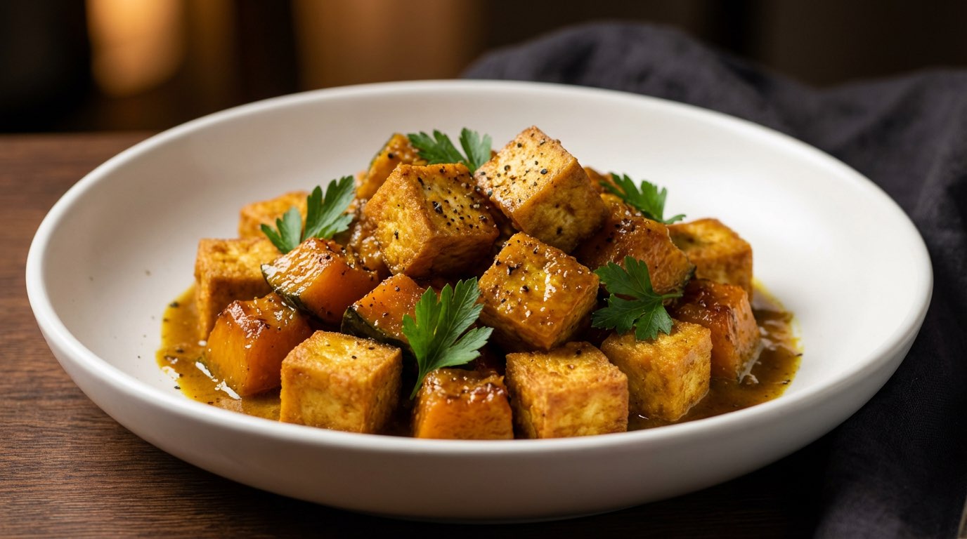 節約豆腐とかぼちゃのカレー焼き（完成イメージ）