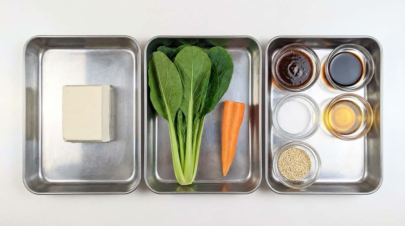 豆腐と小松菜のやわらか焼肉だれ和え（材料）