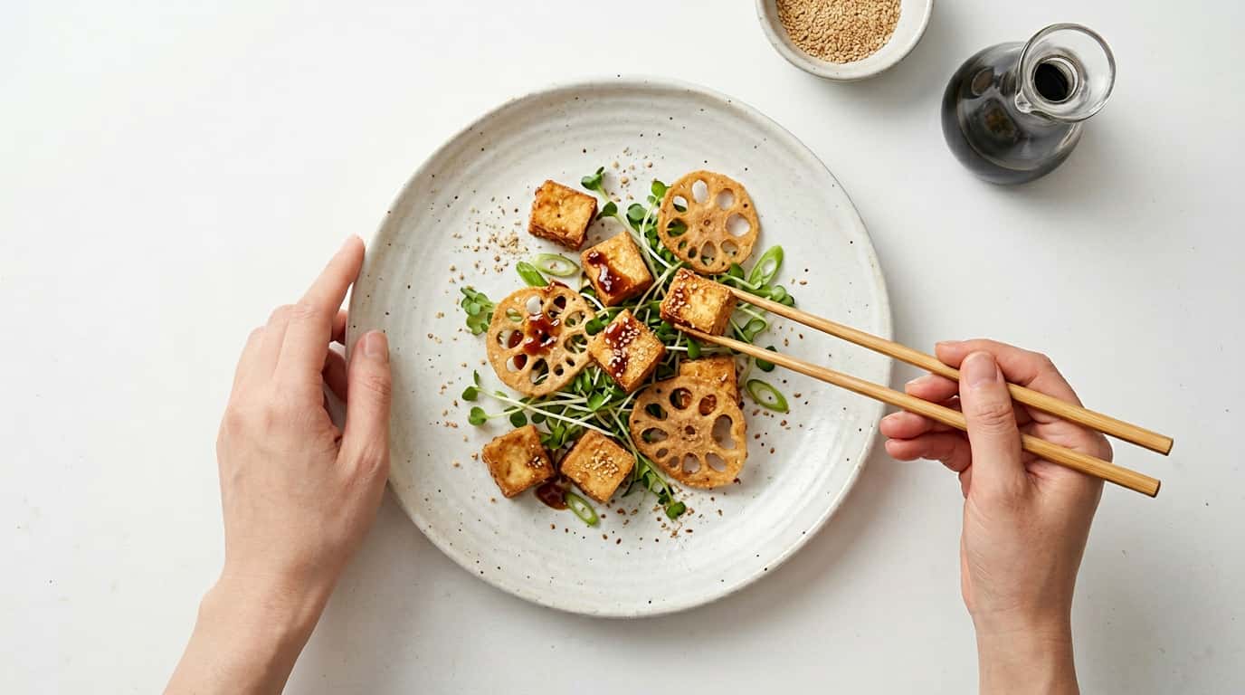 豆腐とれんこんのごま油揚げ（完成イメージ）