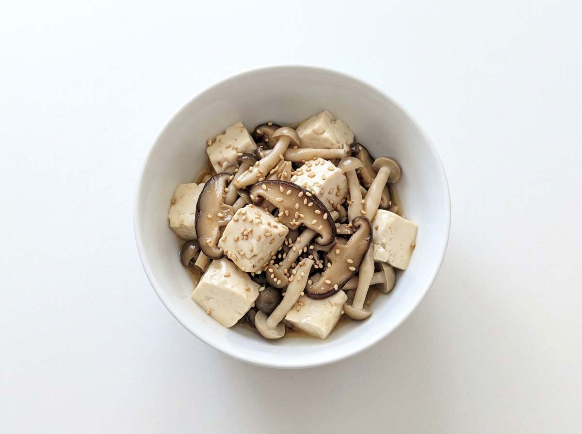 豆腐ときのこの甘酢和え