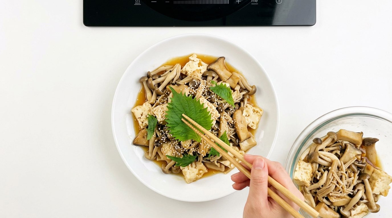 豆腐ときのこの甘酢和え（完成イメージ）