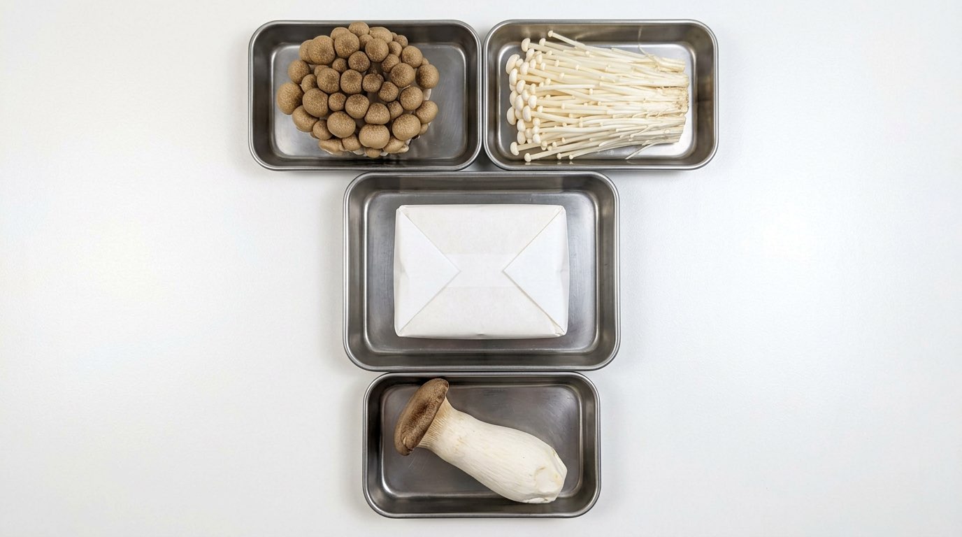 豆腐ときのこの甘酢和え（材料）