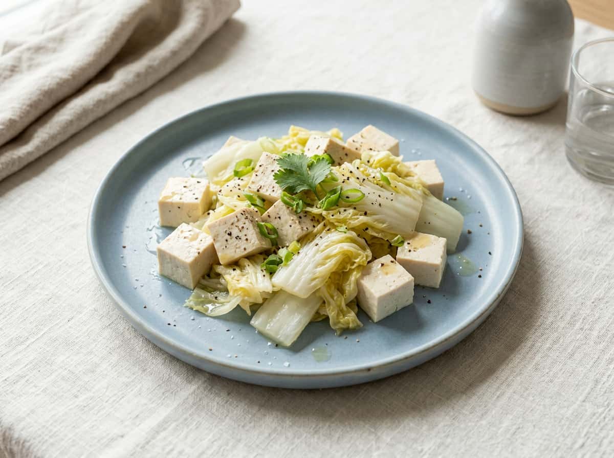 豆腐と白菜の塩こしょうレンジ蒸し（お弁当用）