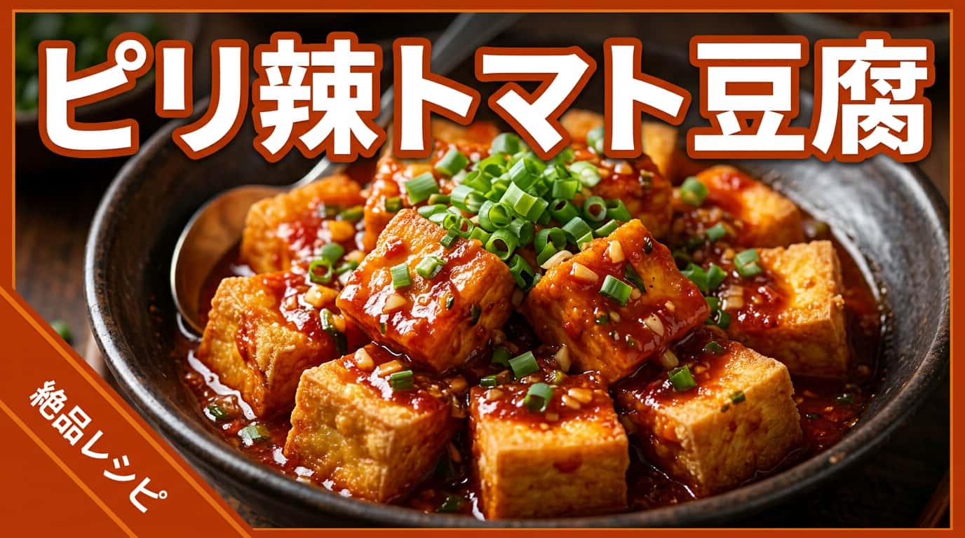 揚げ豆腐と長ねぎのピリ辛トマト煮