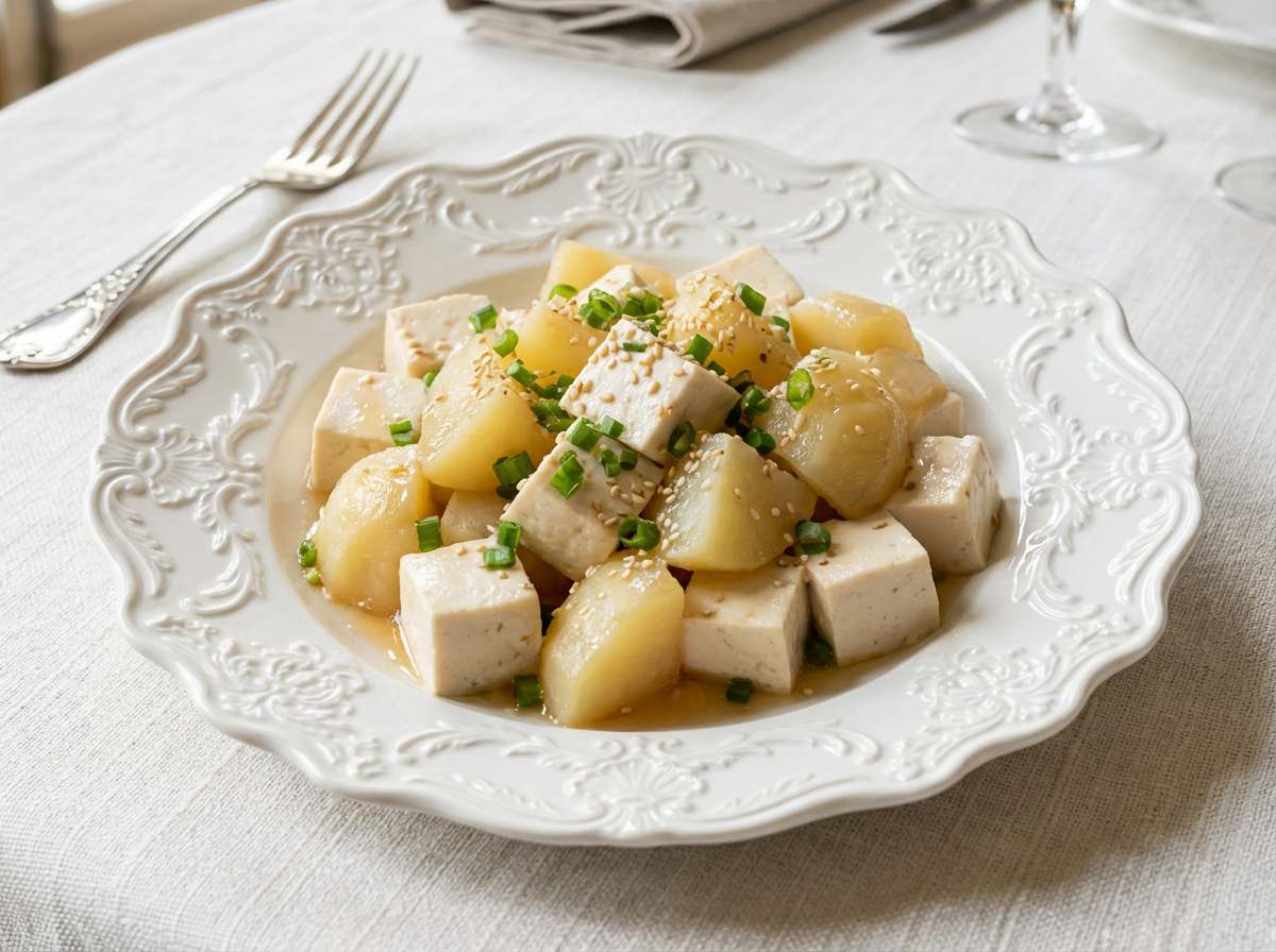 豆腐とじゃがいもの白だしやみつき和え