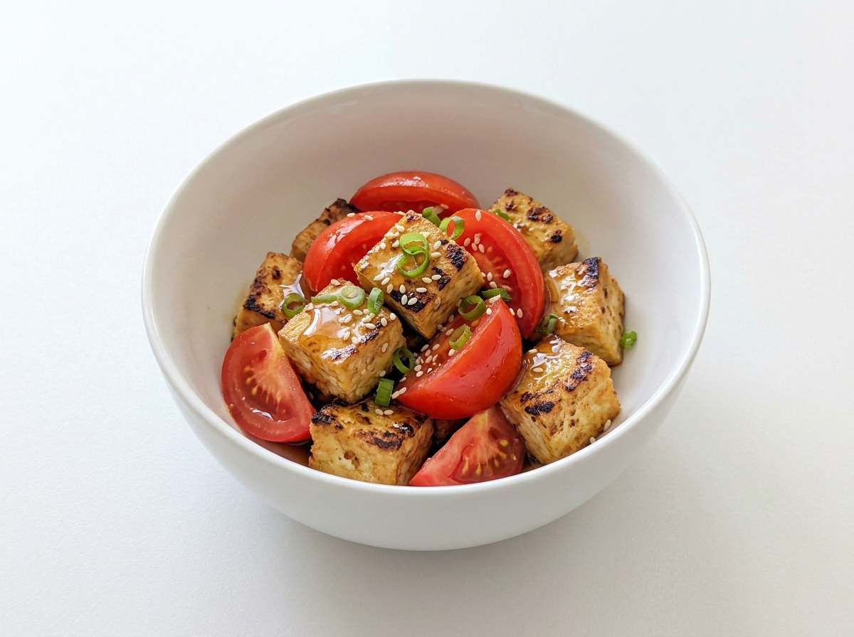 豆腐とトマトの甘酢焼き