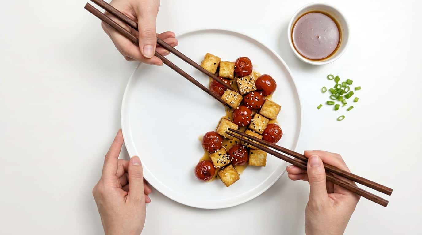 豆腐とトマトの甘酢焼き（完成イメージ）