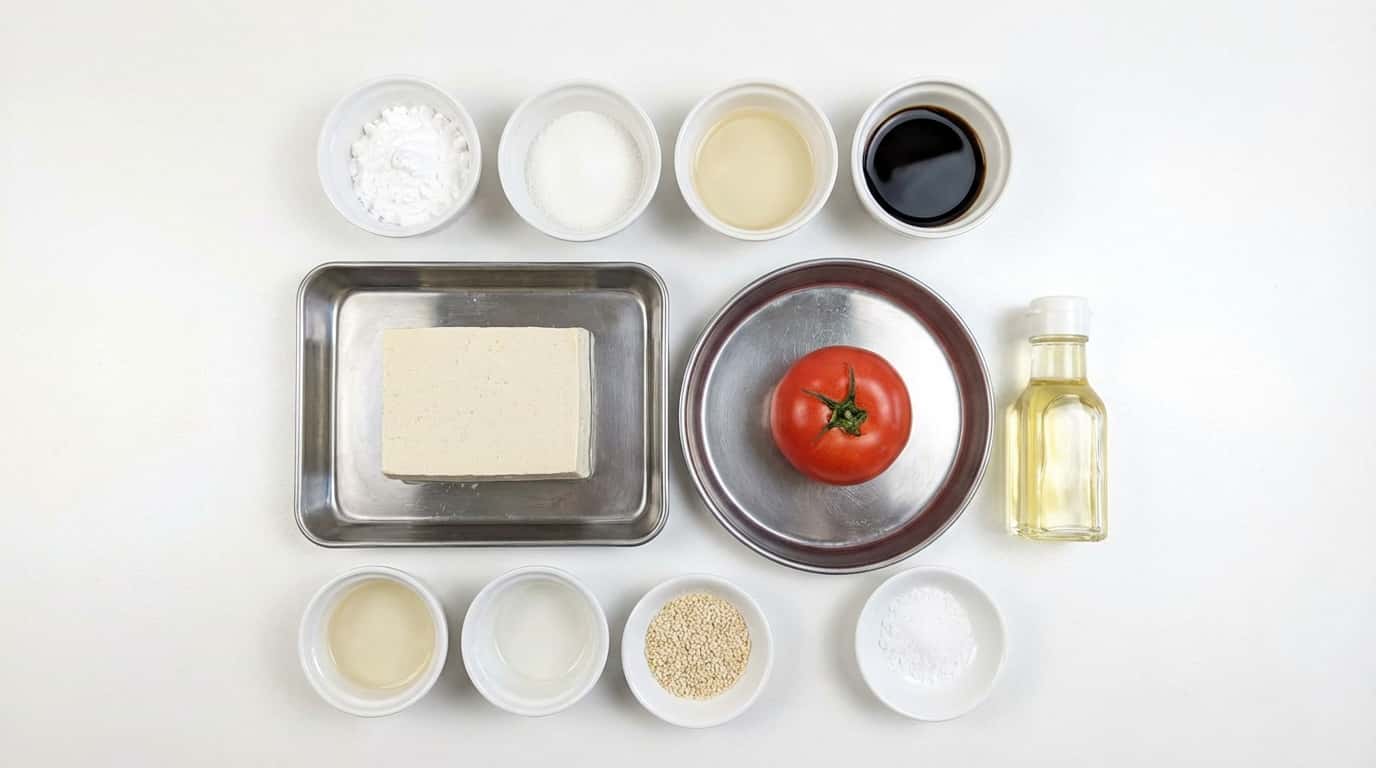 豆腐とトマトの甘酢焼き（材料）