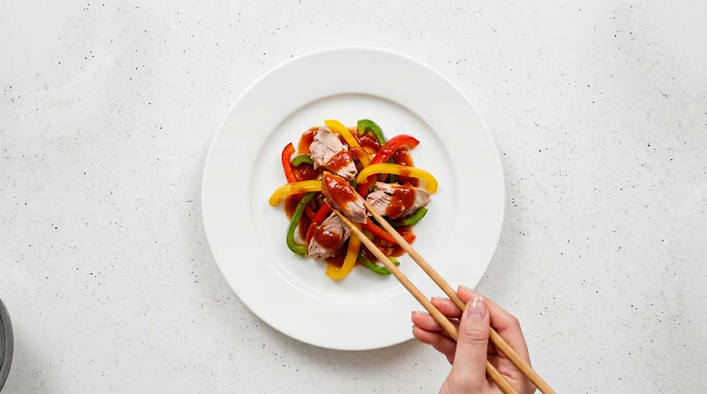 マグロとピーマンのさっぱりケチャップ蒸し（完成イメージ）